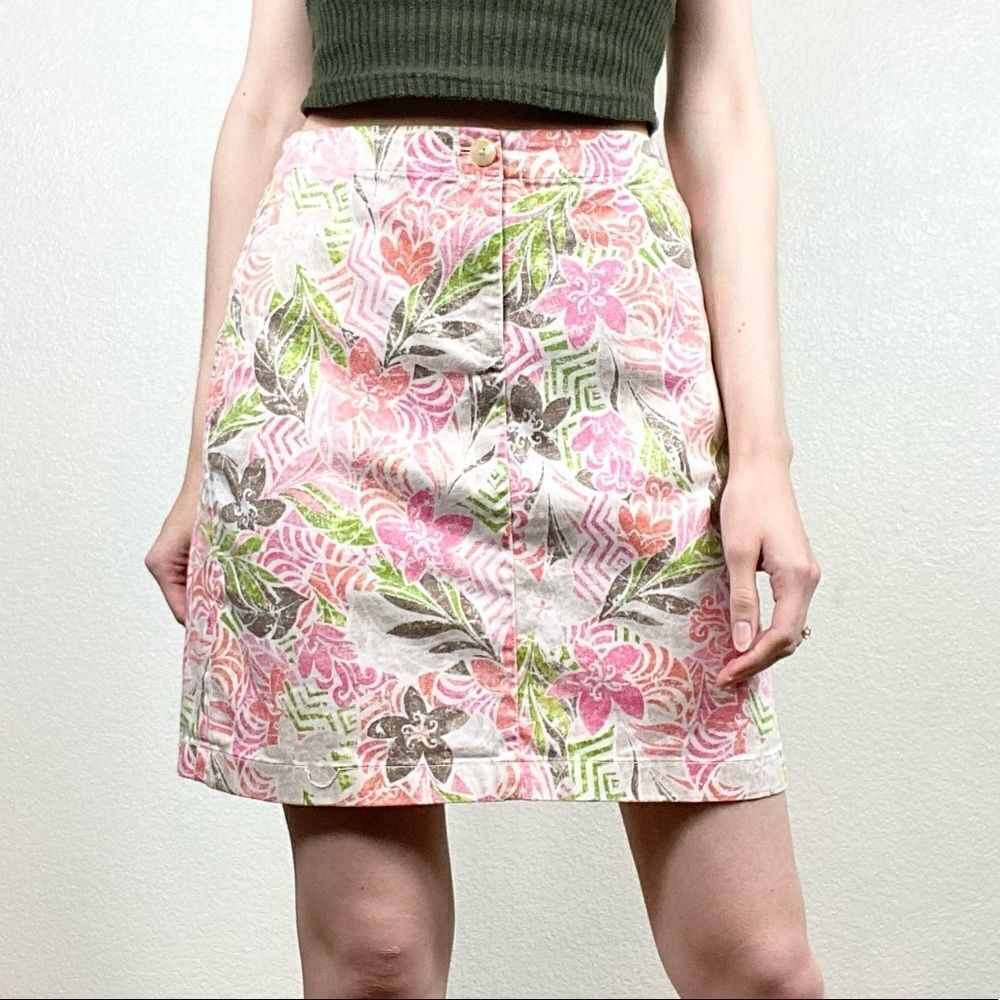 J. Jill Live-in Chino Bright Floral Mini Skirt